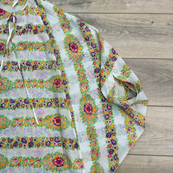 Vintage 70s Kaftan Lord & Taylor Maxi Dress Coverup Mumu Hippie Flower Child - Picture 7 of 16